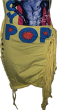 Iggy Pop punk rock slitweave fringe backless halter micro mini