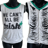 Lucky st Patrick’s day Ireland shamrock drinking party we can’t all be Irish crop tank top graphic holiday backless muscle t shirt