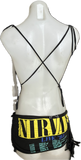 90s concert cut up slit weave t shirt backless shredded halter fringe micro mini dress