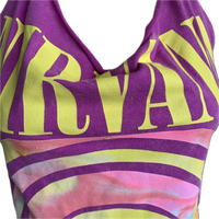 Come as you are shredded handkerchief style retro halter top