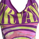 Come as you are shredded handkerchief style retro halter top