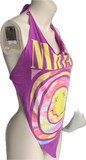 Come as you are shredded handkerchief style retro halter top