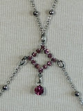 Pink and silver adjustable crystal bodychain