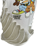 Looney Tunes bboys shredded backless oversized graphic t shirt