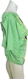 Lucky st Patrick’s Day Mickey Mouse leprechaun shamrock luck of the Irish graphic holiday backless cut up woven t shirt crop top