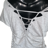 Ireland lucky Backless shamrock Shredded v back St Patrick’s Day party T Shirt