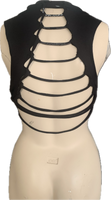 Hi Barbie backless cut up slitweave muscle t shirt tank crop top