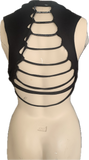 Hi Barbie backless cut up slitweave muscle t shirt tank crop top