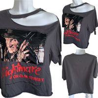 Don’t fall asleep deconstructed cut up cropped t shirt