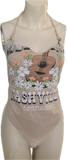 Music City Nashville Tennessee backless overly shredded bikini halter top