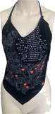 C.R.E.A.M. Festival Fashion shredded handkerchief style retro halter top concert t shirt