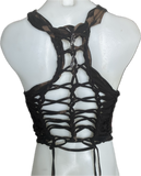 Bleached Nightmare before Christmas Inspired holiday slitweave graphic t shirt crop tank top