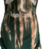 Bleached slitweave shredded cut up Ireland shamrock lucky festival fashion micro mini st Patrick’s day t shirt