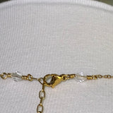 Vintage AB Crystal and clear rhinestone flower stainless steel necklace