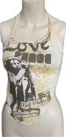 Redemption Song asymmetrical shredded cut up retro halter top t shirt