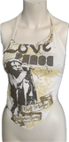 Redemption Song asymmetrical shredded cut up retro halter top t shirt