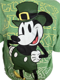 Lucky st Patrick’s Day Mickey Mouse leprechaun shamrock luck of the Irish graphic holiday backless cut up woven t shirt crop top