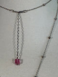 Pink and silver adjustable crystal bodychain