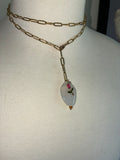 Brass paperclip rose bellychain multiwear necklace wrap bracelet