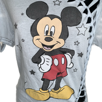 Mouse in the House backless classic cartoon shredded slit weave tshirt one size fits most