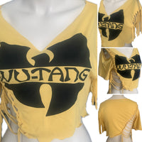 36 chambers overly shredded backless slit weave shredded cut up t shirt