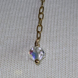 Vintage AB Crystal and clear rhinestone flower stainless steel necklace