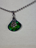 Green flower ballchain Choker