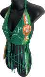 Lucky st Patrick’s day Ireland shamrock kiss me I’m Irish leprechaun costume green is the theme drinking party fringe halter bikini crop top graphic holiday t shirt XXXS XXS XS S