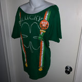 Kiss me I’m Irish green is the theme lucky Backless Shredded St Patrick’s Day leprechaun party costume T Shirt