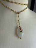 Brass paperclip rose bellychain multiwear necklace wrap bracelet