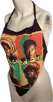 90s classic gold school hip hop Festival Fashion Bonita Applebum shredded handkerchief style retro halter top
