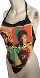 90s classic gold school hip hop Festival Fashion Bonita Applebum shredded handkerchief style retro halter top