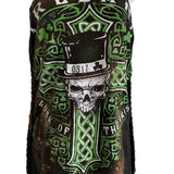 Bleached Ireland Celtic cross St Paddy’s day shredded slit weave micro mini dress