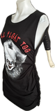 Pennywise you’ll float too IT clown Halloween costume cut up slit weave Micro Mini tshirt tank dress