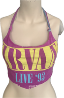 90s shredded cut up retro halter crop top bikini t shirt