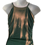 Bleached slitweave shredded cut up Ireland shamrock lucky festival fashion micro mini st Patrick’s day t shirt