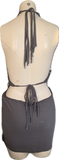 RHCP Fringe cut up slit weave backless Micro Mini tshirt dress