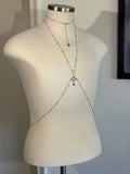 Pink and silver adjustable crystal bodychain