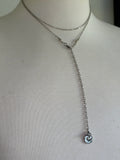 Silver heart charm bellychain multiwear necklace