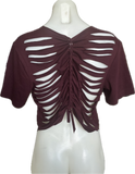 Maroon backless crop top Crop