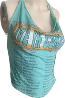 Live in concert Festival Fashion shredded handkerchief style retro halter top t shirt