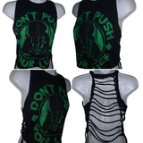 Lucky st Patrick’s day Star Wars the dark side of the force darth Vader super villain shamrock drinking party dont push your luck of the Irish crop tank top graphic holiday backless muscle t shirt