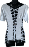 Mouse in the House backless classic cartoon shredded slit weave tshirt one size fits most