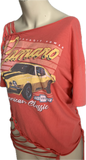 Detroit Power American Classic backless hotbeod shredded slit weave tshirt one size fits most