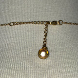 Real switch blade opens Stainless Steel gold plated Necklace with yellow rhinestone