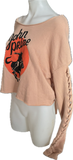John Prine country classic folk rock music slit weave backless slitweave cropped sweatshirt