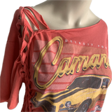Detroit Power American Classic backless hotbeod shredded slit weave tshirt one size fits most