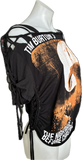 The Nightmare Before Christmas backless reversible back to front Halloween holiday slitweave graphic overly shredded crop top t shirt