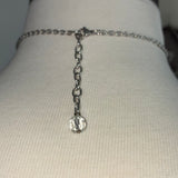 Find your center simple clear rhinestone vintage Swarovski  silver chain choker Necklace