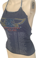 80s concert Festival Fashion shredded cut up retro halter top t shirt